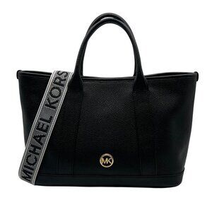 Michael Kors Black Pebbled Leather Medium Luisa Satchel NWT